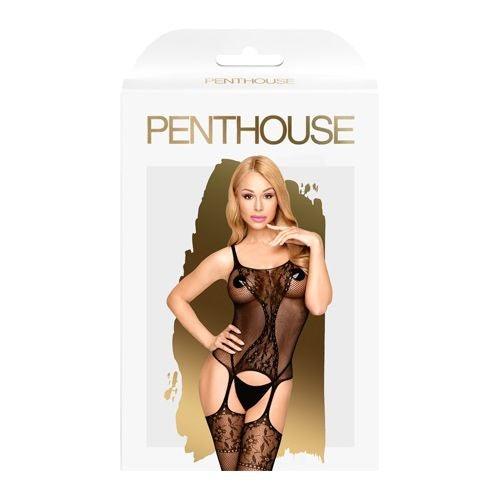 Penthouse - MISS CURVY - Net and Lace Bodystocking - BLACK - Boink Adult Boutique www.boinkmuskoka.com