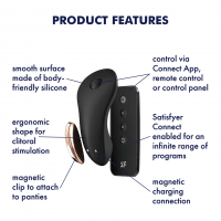 Satisfyer Little Secret Black - Panty Vibrator - App or Remote Control - Boink Adult Boutique www.boinkmuskoka.com