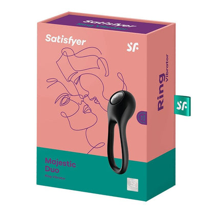 Satisfyer Majestic Duo in Black - Vibrating Cock Ring for Men with Clitoral Stimulator - Boink Adult Boutique www.boinkmuskoka.com