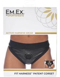Sportsheets - Em.Ex. Fit Harness Patent Corset - Multiple Sizes - Boink Adult Boutique www.boinkmuskoka.com