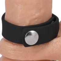 The Silicone 3 Snap Cock Ring - Black by Rock Solid - Boink Adult Boutique www.boinkmuskoka.com Canada